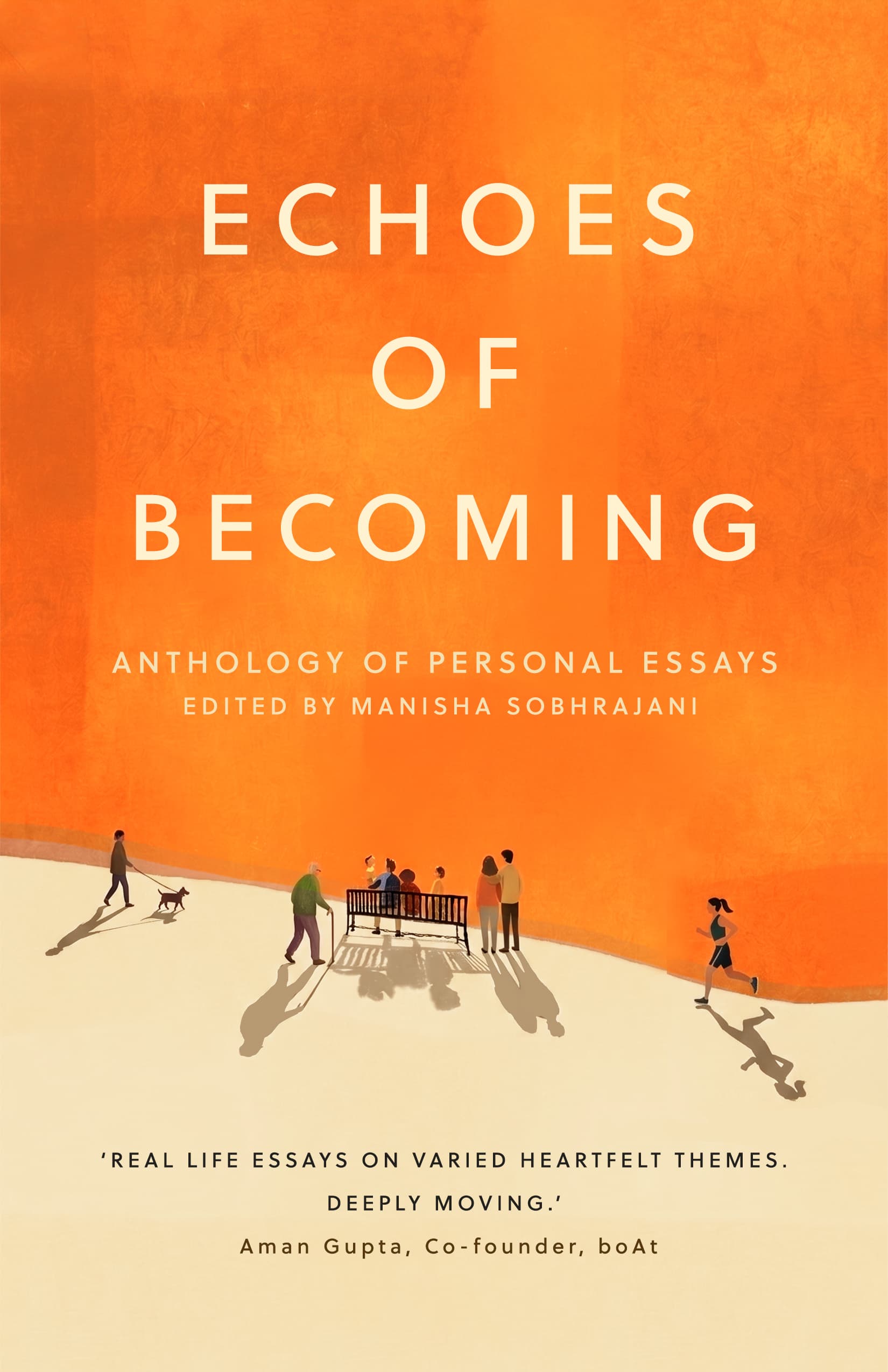 Front cover of Echoes of Becoming, an anthology of personal essays.